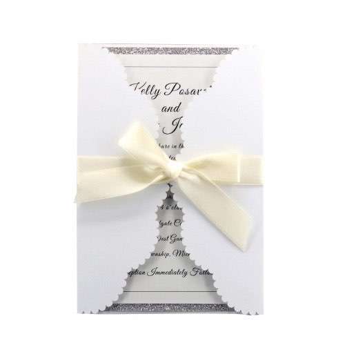 Wedding Invitation Card Slivery Insert Card Laser Invitation Glitter Card